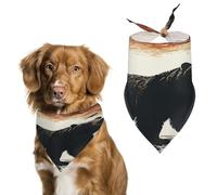Bear Silhouette Pet Scarf Adjustable Pet Accessories Triangular Scarf Washable Floral Print Puppy Bib Bandana Stylish Comfortable Cat Scarves for Holiday Scarfs