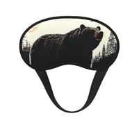 Bear Silhouette Sleep Mask for Side Sleeper, Blackout Eye Mask for Women Men, Zero Pressure Sleeping Masks Soft Breathable Eye Cover Comfortable Blindfold Eyeshade for Night Sleep