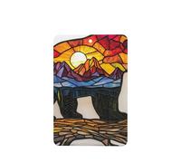 Bear Silhouette Sunset Mountain Landscape Car Air Fresheners 4 Pcs Hanging Scented Cards Fragrance Scented Cards For Car Aromatherapy Tablets