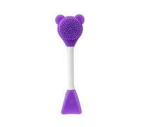Bear Silicone Double Head Facial Exfoliate Blackhead Removal Cleanser Mud Film Skin Portable Face Mask Brush Face Mask Brush Set Dis(C717-Purple 1pcs)