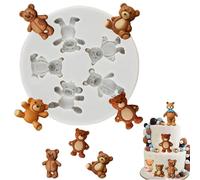 Bear Silicone Fondant Moulds Cute Bear Chocolate Mould for Cake Decorating Cupcake Topper Candy Gum Paste Polymer Clay