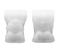 Bear Silicone Mold Bear Mold 2PCS Cute Teddy Silicone Non Stick Soft Moulds for Chocolate, Ice Cubes, Candle, Pudding, Soap, L
