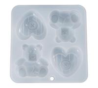 Bear Silicone Mold for DIY Crafts, Cute Heart Shape, Multi Cavity | Silicone, Non-stick Finish, Smooth round Details, for Resin, Soap, Plaster, Keychains and Decor
