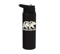 Bear Skeleton Mistakes were Made Funny Sarcastic Humor Stainless Steel Insulated Water Bottle