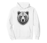 Bear Sketch in Scribble Art a Wildlife Line Drawing Graphic Pullover Hoodie