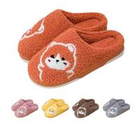 Bear Slippers Women Cartoon Slippers Women Cute Animal Printed Slipper Non Slip Bedroom Slipper Slip On House Shoes Winter Warm Sliders Unisex Couple Sliders Soft Plush Slides For Autumn Cold