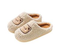Bear Slippers Women Husband And Wife Matching Slippers Cute Animal Printed Slipper Mens Cartoon Slipper Fluffy Memory Foam Sliders Novelty House Shoes Cozy Faux Fur Fleece Lined Sliders