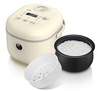 Bear Small Rice Cooker, 4 Cup 2L Multifunctional with Steamer, Yellow | Smart Control, 7-Step Cooking; 6-in-1: Rice, Porridge, Soup, Steam, Keep Warm; Non-Stick Pot, Removable Lid, Compact