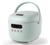 Bear Small Rice Cooker 4 Cups Uncooked, 6 Cooking Functions, Advanced Fuzzy Logic Micom Technology, 24 Hours Preset Keep Warm, for White/Brown Rice Quinoa Oatmeal Soup Cake, 2L(Green)