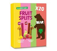 BEAR Strawberry & Apple and Pineapple & Raspberry FRUIT SPLITS Variety Pack - Delicious Real Fruit - Healthy - 20 packs