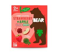 BEAR Strawberry & Apple Paws - Delicious Real Fruit - Suitable for 2+ years - Healthy - 20g (5 pack)