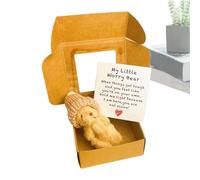 Bear Stuffed Animal - Handmade Small Stuffed Bear in Box,Soft Positive Home Decor with Inspirational Card Handmade Pet Buddy for Women Boys Girls