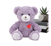 Bear Stuffed Animal, Heart Design Collectible Pillow, Cute Plush Bear Gift for Display Decor, Soft Fabric Toy, Stuffed Toy Plush with Adorable Features, for Kids Girls Boys