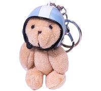 Bear Stuffed Animal Keychain,Small Stuffed Bear Keychain,Bear with Motorbike Hat Pendant for Stuffed Animal Bag - Doll Pendant, Animal Keychain, Furry Backpack Accessory, A, Consulte la descripción