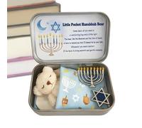 Bear Stuffed Animal - Plush 9 × 6 cm | Hanukkah Bear with Box & Sweet Card, Soft Cute Plusĥ Toys, Émotional Šupport Toy, Beaŕ Plush Soft Toy | Birthday Gift