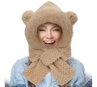 Bear Style Plush Hat - Fleece Lined Thick Warm Ear Protection from Cold Soft Comfortable Fashion Winter Accessories for Adults | Outdoor Activities by