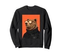 Bear Stylish 80s Pop Art Portrait w Sunglasses Sweatshirt
