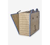 Bear suitcase in pink paper rope for children RICE blue