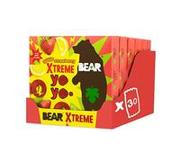 BEAR Super Sour Strawberry & Apple Yoyos - Dried Fruit Rolls - Healthy - Vegan - (Pack of 30)20g, 6 Packs x 5 Small packs