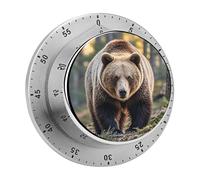 Bear Timer Stainless Digital Visual Timer Exquisite Mechanical Countdown Time Management Tools with Silent Operation Timer for Kitchen Office Classroom