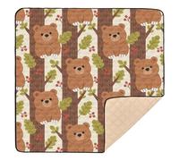 Bear Tree Berry Soft Foam Baby Playmat for Indoor Outdoor Washable Tummy Time & Crawling Mat for Babies Infants Toddlers, 50'' x 50''