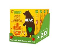 BEAR Tropical FRUIT TREASURES - Delicious Real Fruit - Suitable for 3+ years - Healthy - 4 x 5 (20 packs)