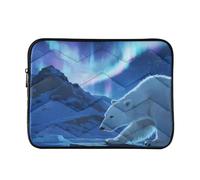 Bear Under Aurora 15-16 Inch Quilted Laptop Sleeve Case Soft Notebook Protector Bag Computer Carrying Case