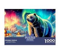 Bear Under AuroraPhenomenal 1000-Piece Jigsaw Puzzles for Adults The Definitive Encounter with Impossible, Hard, Difficult Challenging Puzzle Games - This Is The Crowning Gift Jigsaw Puzzles for Adul