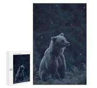 Bear Under Night Sky Jigsaw Puzzle, 1000 PCS, Indoor Activity for The Home, Classic Jigsaw Entertainment for The Home, for Family Fun