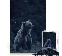 Bear Under Night Sky Puzzle for Adults 1000 Pieces Critical Think Serene Escape Uniform Edges Festive Present (50x75cm)