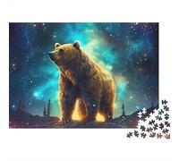Bear Under Stars 1000 Piece Premium Cardboard Fantasy Cosmic Scene Puzzle Bundle, Educational Challenge Adults, Stress Relief, Gift & Family Activity 70x50cm/1000pcs
