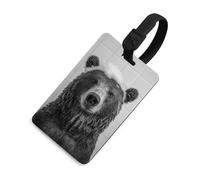 Bear Under The Rain in A Bathroom Luggage Tag Travel Bag Suitcase Baggage Name Tags