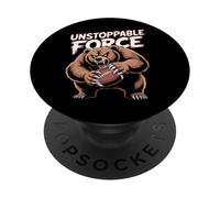 Bear Unstoppable Force American Football Day PopSockets Adhesive PopGrip