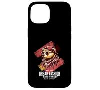 Bear Urban Fashion Illustration Case for iPhone 15