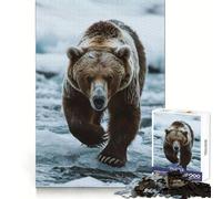 Bear Walking On Icy River 1000 Adult Pieces Jigsaw Puzzle Sharp Memory Relaxing Pastime Smooth Cut Lovely Gift (50x75cm)