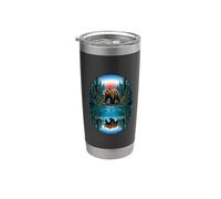 Bear Walking River Lake Mirror Landscape Stainless Steel Insulated Tumbler