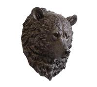 Bear Wall Head Sculpture 31x43x22cm Brown Resin Animal Bust Large Home Decorative Ornament