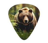 Bear Wallpapers3 print Celluloid Guitar Plectrums for Acoustic Guitar Bass,Guitar Picks with Organizer Box