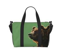 Bear watching from a distance Printed Tote Gym Bag Crossbody Weekend Travel Bag Suitable For Business Trips