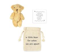 Bear When Apart Gift Set - Missing You Pouch with Card & Bear | Long Distance Relationship Gift | Couples Keepsake Drawstring Bag