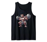 Bear with Barbell Fitness Training Muscle Building Tank Top