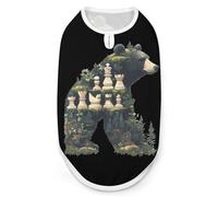 Bear with Chess Cute Cute Pet Supplies Soft Dog Sweaters Printing for Dogs Puppy Cats L