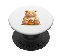 Bear with Honey Jar Animal Design PopSockets Adhesive PopGrip