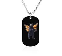 Bear with Monarch Butterfly Wings Memorial Necklaces Lightweight Pendant Necklace Personality Jewelry Gift for Men Women
