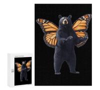 Bear with Monarch Butterfly Wings Stylish Adults Jigsaw Puzzle Funny Wooden Educational Game Art Home Decor