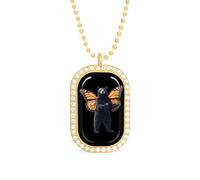 Bear with Monarch Butterfly Wings Women's Necklaces Lightweight Alloy Pendant Diamond Necklace Ladies Jewelry Gift