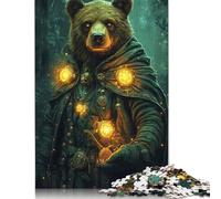 Bear Wizard in Forest Jigsaw Puzzles Puzzle for Adults Kids. 1000 Piece Great Gifts Challenge Toy Educational Game Home Decoration for Adults& Kids Age 14 Years Up 1000pcs (75x50cm)