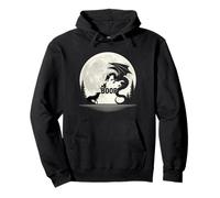Bear Wolf Poke The Serpent Dragon in Full Moon the woods Pullover Hoodie