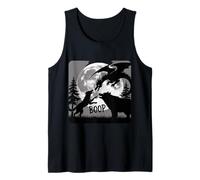 Bear Wolf Poke The Serpent Dragon in Full Moon the Woods Tank Top