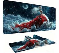 Bear Woman Mouse Pad 1200x600x3 mm, Gaming Accessories Mouse Mat - Mousepad with Non-Slip Base and Stitched Edge Compatible with Laser and Optical Mice Table Pad for Gaming Office (120x60) j0xk-107